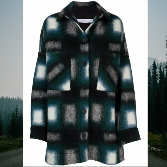 IRO Paris Women's Coat Harwel Wool Blend Button Down Coat - Picture 3 of 15